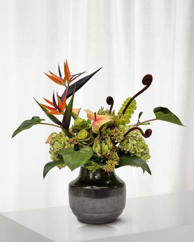 Mix Tropical 26" Faux Floral Arrangement in Terracotta Vase